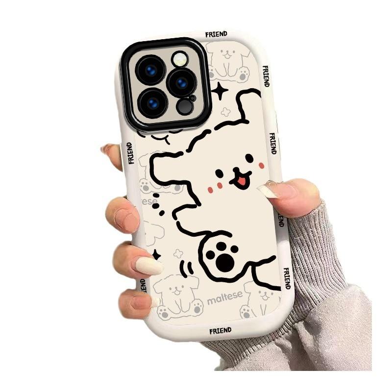 For Apple 17 Mobile Phone Case Lanyard 16plus Female Model for IPhone13 Cartoon 14 Puff Shell 15 Lines 12