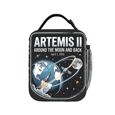 Artemis II Moon Mission Lunch Bag  Casual Lunch Box Outdoor Picnic Portable Insulated Handbags For Child Oxford Cooler Bag