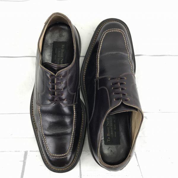 Hergestellt in Italien Two Boots New York Echtes Leder U-Spitze Rutschfeste Sohle Schuhe Größe 27,0 cm Schwarz(GEBRAUCHT)