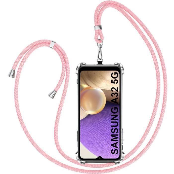 Coque de Protection pour Samsung Galaxy A32 5G - PROSHOP - Fine - Antichoc - TPU - Transparent-Rose