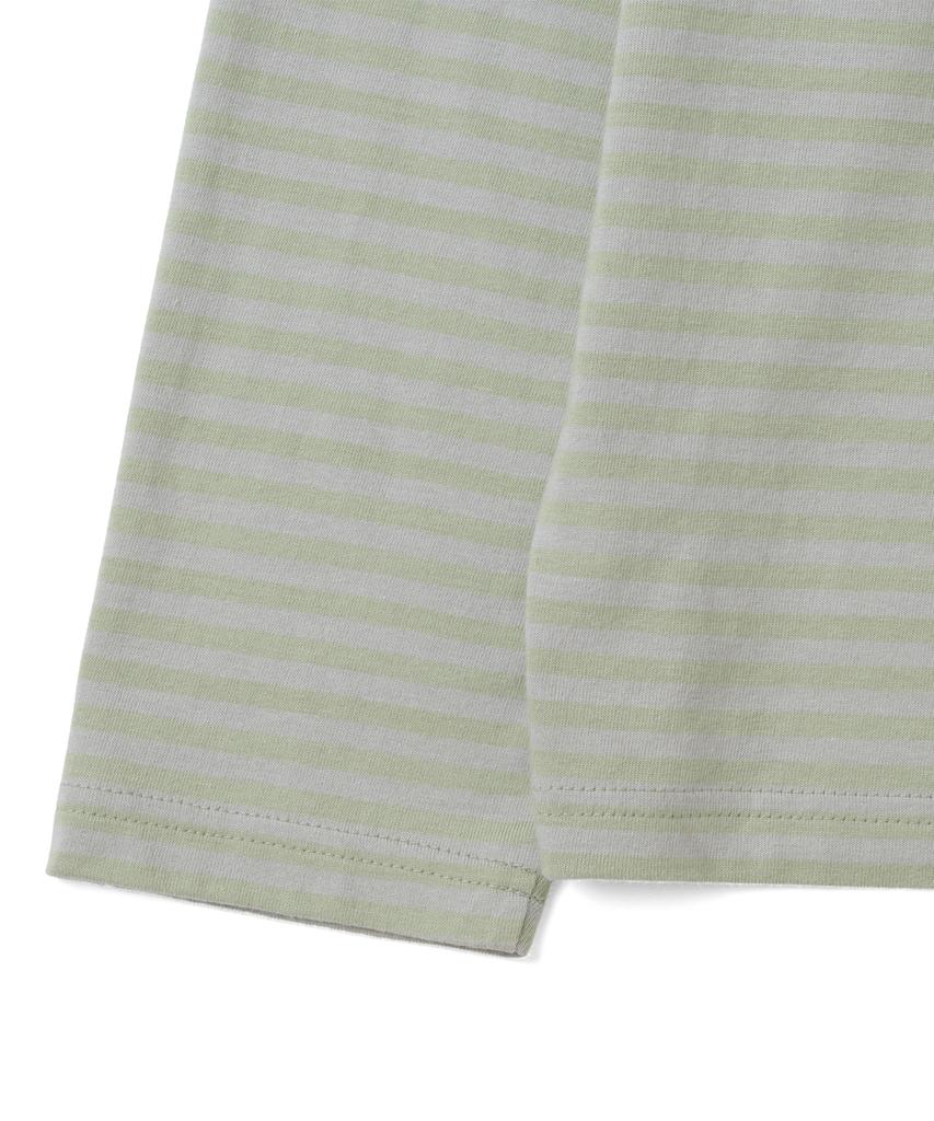 IL MOMENTO PIÙ FREDDO Tcm Logo Mini a Strisce Manica Lunga (menta)