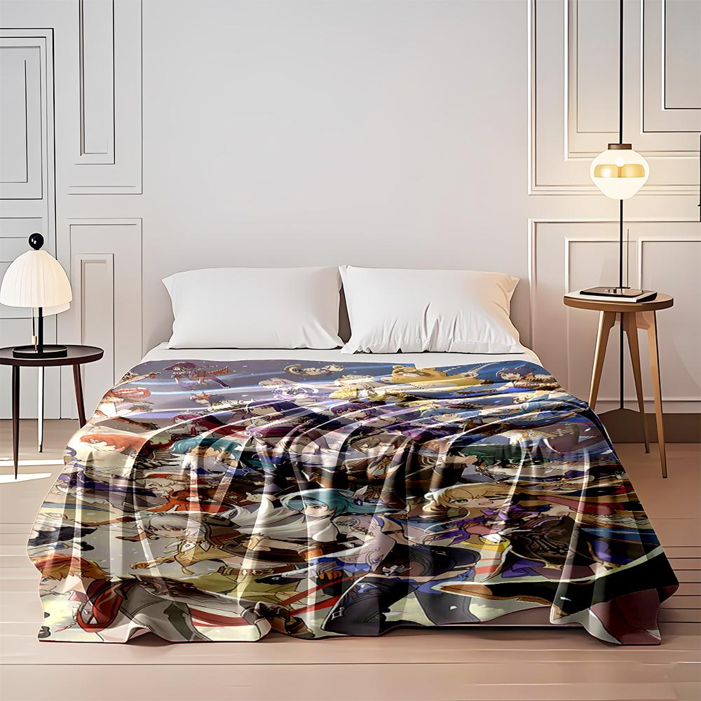 Fantasy Anime Characters Collage Blanket Flannel blanket for bedroom, living room, sofa, and nap sofas.