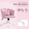 Velvet-Feel Petal Back Office Chair - Pink