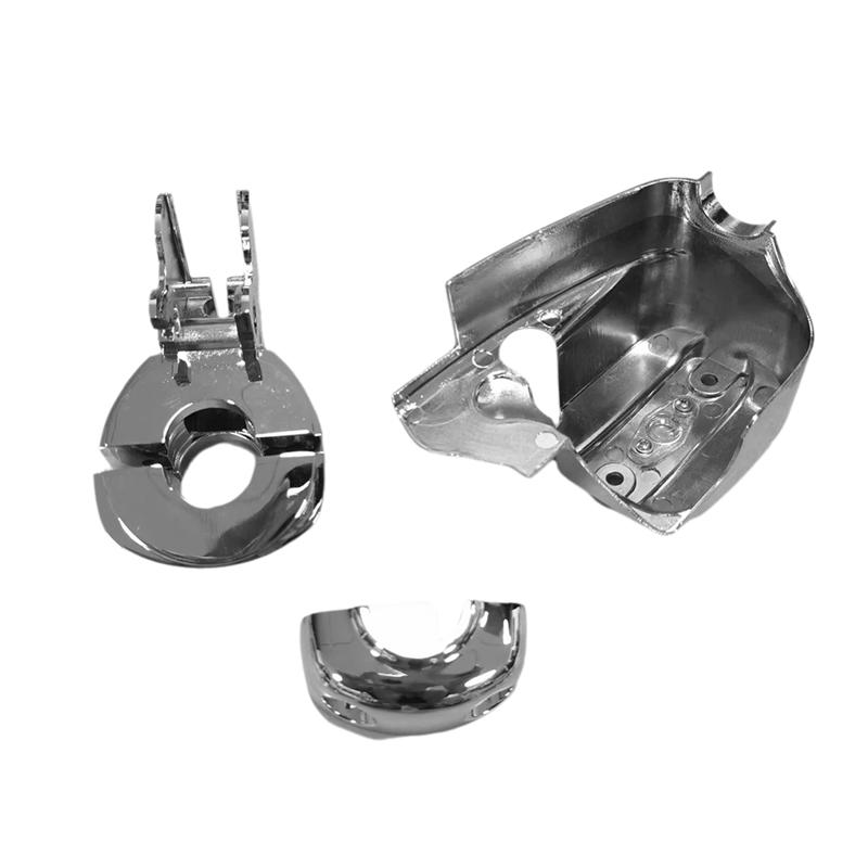 Chrome Handlebar Control Cover Kit For  96-14 Softails 96-17 Dynas 96-03 Front Clutch Handle Bar Dress-Up
