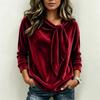 Women's Velvet Blouse with Color Casual Top for Everyday Wear