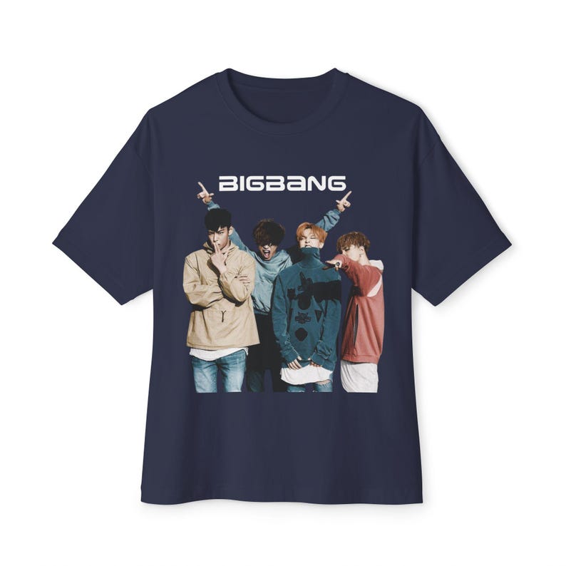 Kpop Bigbang OT4 Unisex T-shirt, Oversized Box T-shirt, Fan Merchandise, Muziekconcert Mode, Koreaanse Band Top
