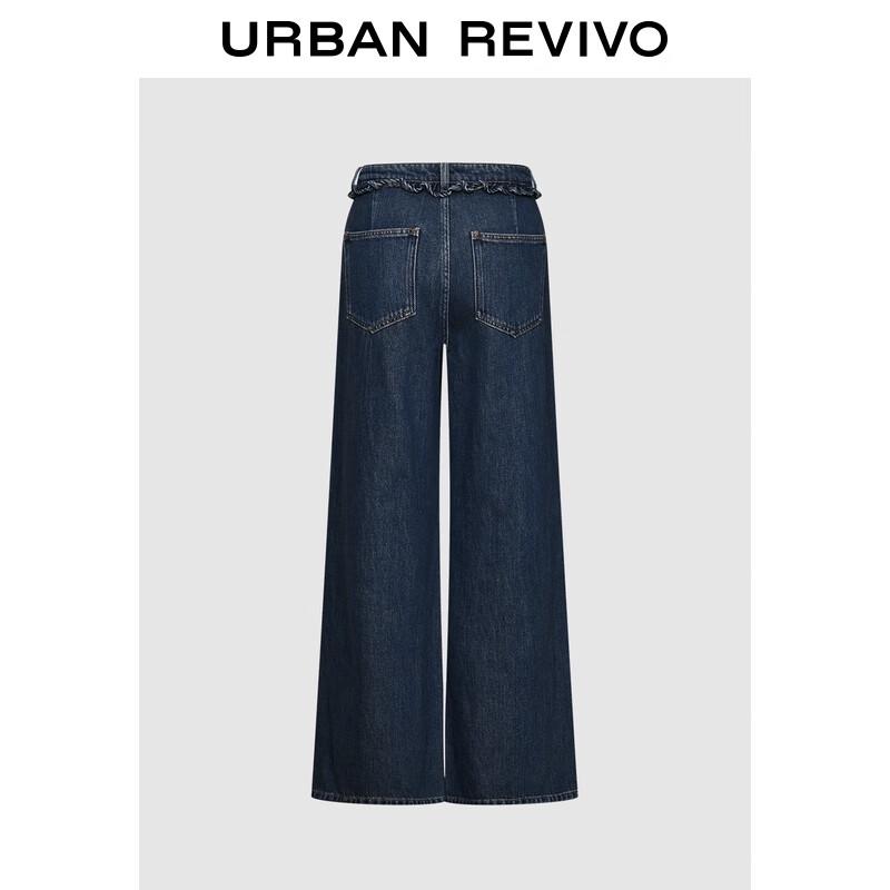 

UR Women s Ruffle-Trim Wide-Leg Cotton Denim Jeans 28