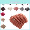 Warm Winter Knitted Beanie Soft Acrylic Fabric Cozy Dome Hat For Cold Weather