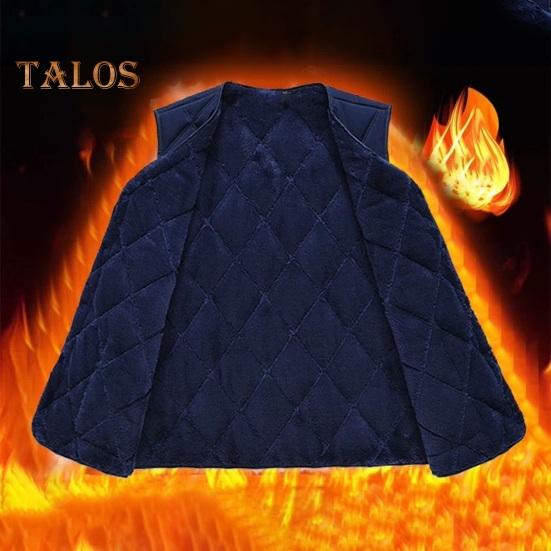 Men Waistcoat V-Neck Sleeveless Solid Color Single Breasted Vest Coat with Pockets Thickened Plush Lining Quilted Bottoming Vest Jacket