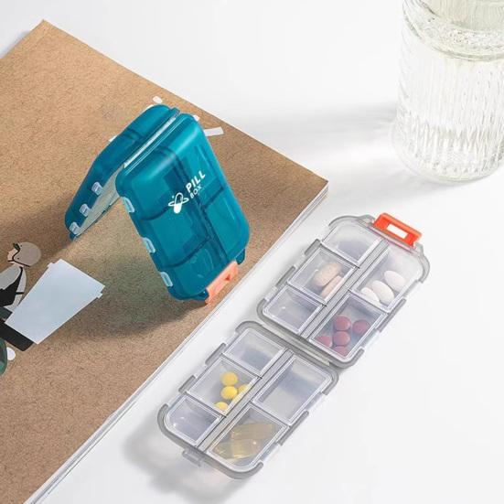Pill Organizer Large Capacity with 10 Compartments Pill Box Portable Independent Lids Container for Travel And Gym