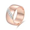 FJ 10mm Women Unisex 585 Rose Gold Color White Cubic Zircon Round Rings