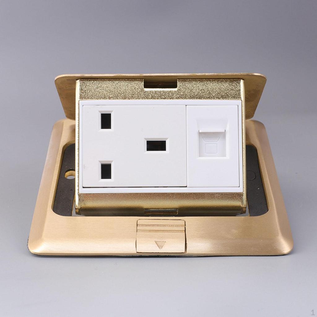 Floor Box Electrical Outlet Kit Household Copper Home Office Charging Station Countertop Tamper