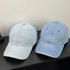 Fashion Hat Washed Denim Cotton Baseball Cap Blue Letter Embroidered Soft Top Cap Retro Trend Small Shade