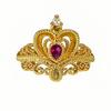 Medieval Vintage Light Luxury Love Crown Open Ring Zircon Exquisite Elegant Retro Court Style Index Finger Ring