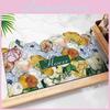 Colorful Lemon Cherry Blossoms Floral Patterns Diatom Mud Cushion Toilet Carpet