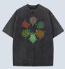 S S Summer Vintage Style Washed Distressed Womens TShirt Turtle Print Loose and Comfortable Womens Top Short Sleeve