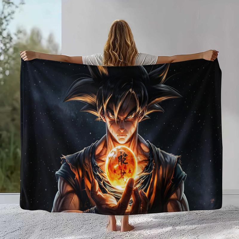 Anime D-Dragon Ball Game Cartoon Flannel Blanket,Ultra Soft Warm Plush Throw for Home Bedroom Bed Sofa Cover Office Camping