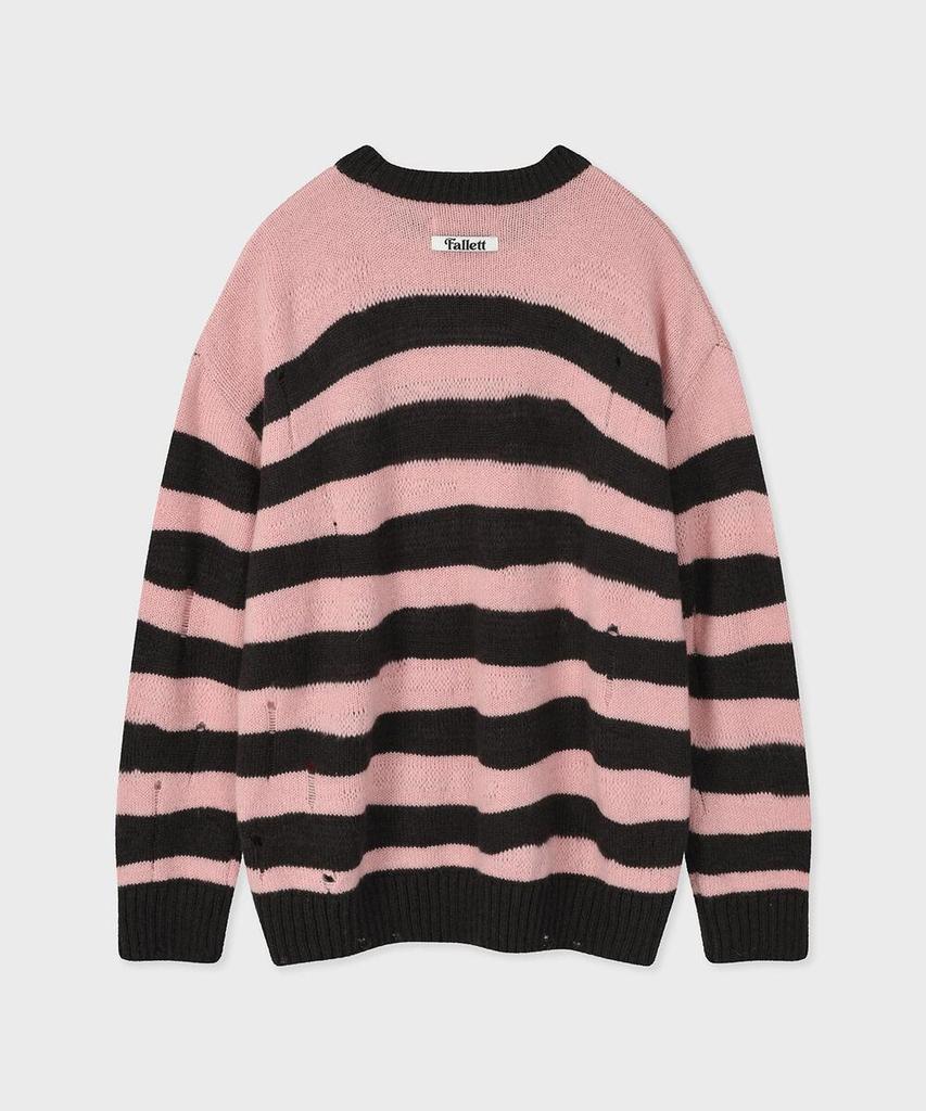 PALETTE Grunge Striped Knit Pink