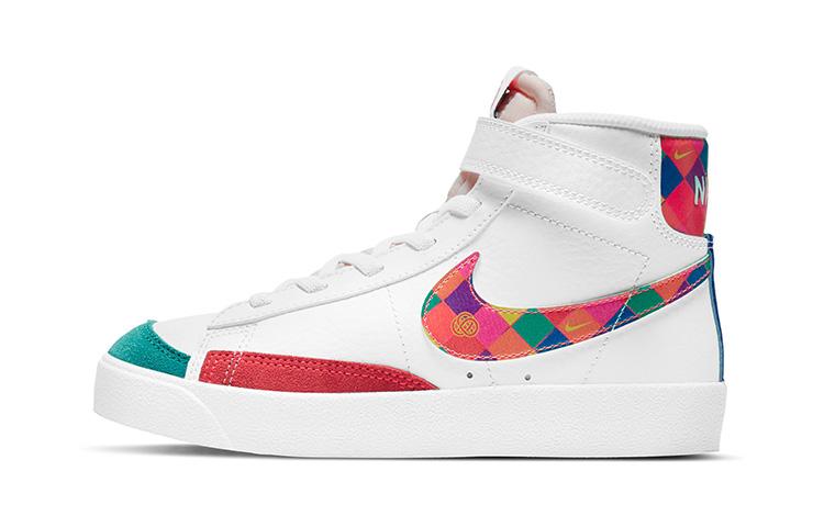 Nike Blazer 77  CNY Mid top Kids  Skateboarding Shoes White Red Green Kids  DD8490-163 33.5