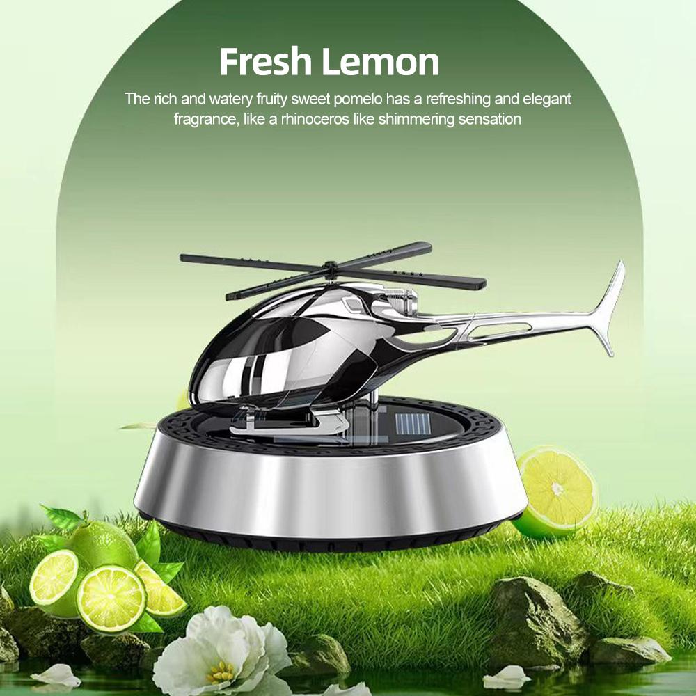 Vehicle Aromatherapy Solar-Powered Helicopter Car Perfume with Natural Essential Oils Long-Lasting Fragrance Unique Decoration