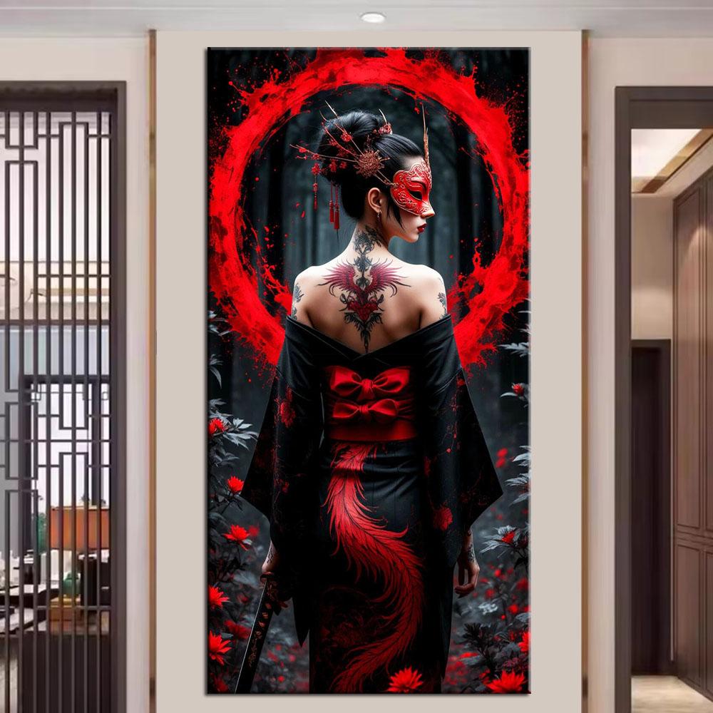Beautiful Japanese Female Warrior DIY Diamond Painting Cross Stitch Full Drills Diamond Mosaic New Collection Home Decor