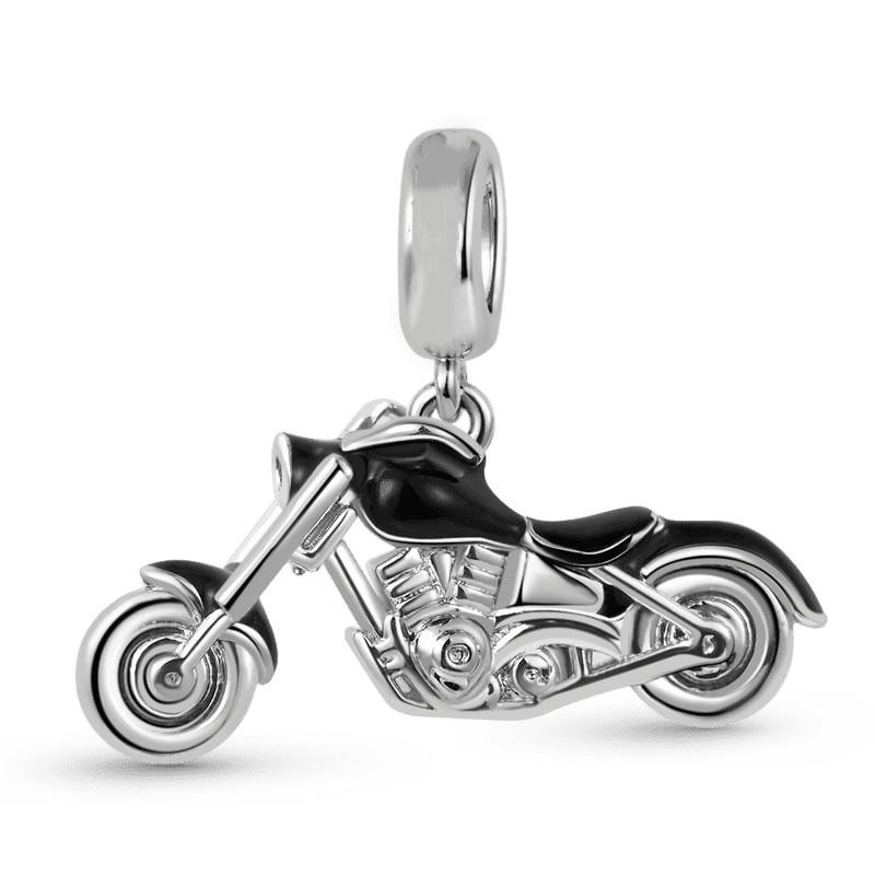 S New Authentic Copper Black Motorcycle Pendant Charm Bicycle Bead Fit Original Bracelet Women Handmade DIY Jewelry Piece Make Fashion Gift Idea
