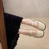 French light mouth single shoes women's 2025 autumn new thick heel square head with skirt high heels with Mary Jane shoes