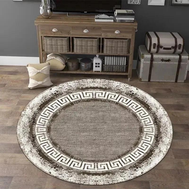 European Style Luxury Round Carpet Home Decoration Living Room Non-slip Large Rugs Bedroom Cloakroom Floor Mats