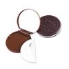 Cute Chocolate Sandwich Folding Biscuit Shaped Portable Makeup Round Mirror