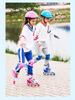 Adjustable Children's Inline Roller Skates Set with PVC Flash Wheels, Helmet, and Protective Gear