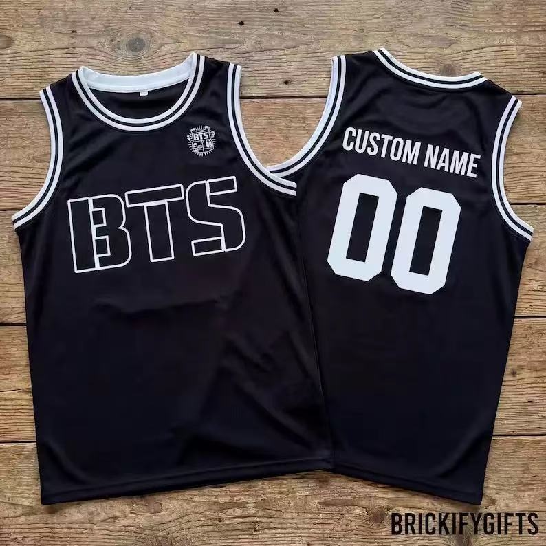 Kpop BTS Basketballtrikot Unisex Ärmelloses Netz-Tanktop Sportliche Athletische Weste Lässige Streetwear Sommerkonzert Fan-Support Merchandise