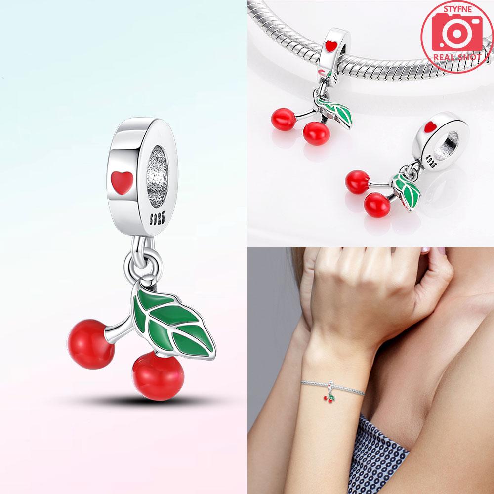 Cherry Fruit Series Charms New Copper Color Strawberry Beads Fit 3Mm Original Bracelets Diy Birthday Jewelry Gifts
