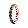 Eyelet Design Copper Gold Plated Silver Alloy Glass Ring Women's Black 180050C02
