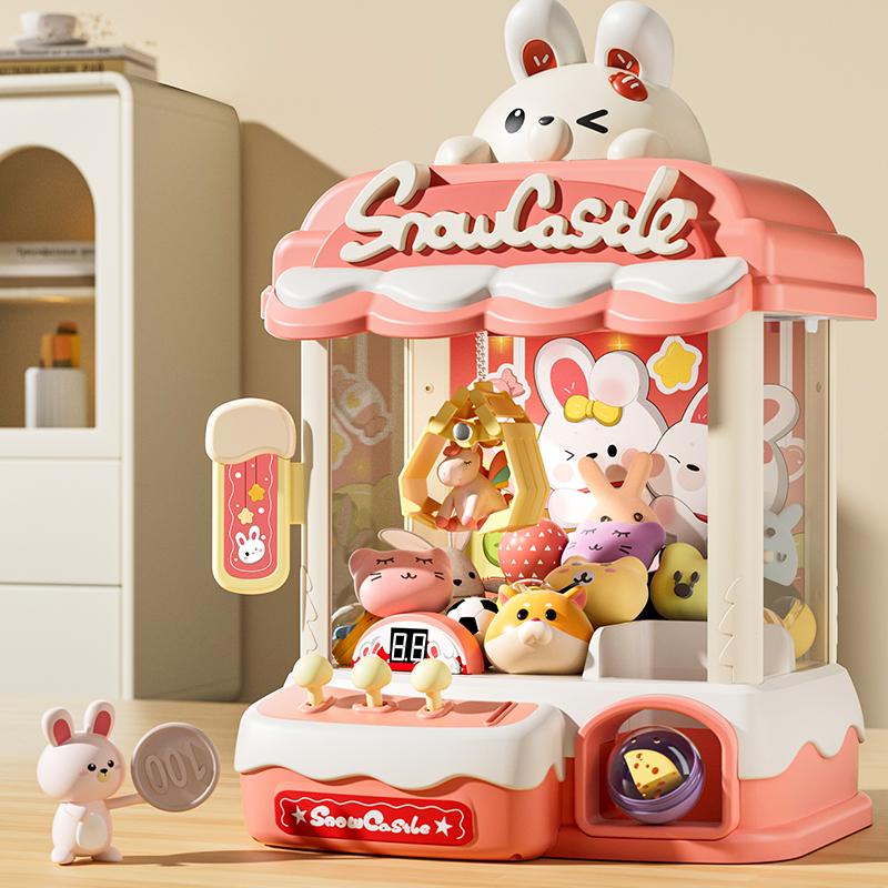 Children Mini Claw Machine Toys Rabbit Automatic Coin Operated Play Game Arcade Crane Doll Machines Kids Birthday Christmas Gift