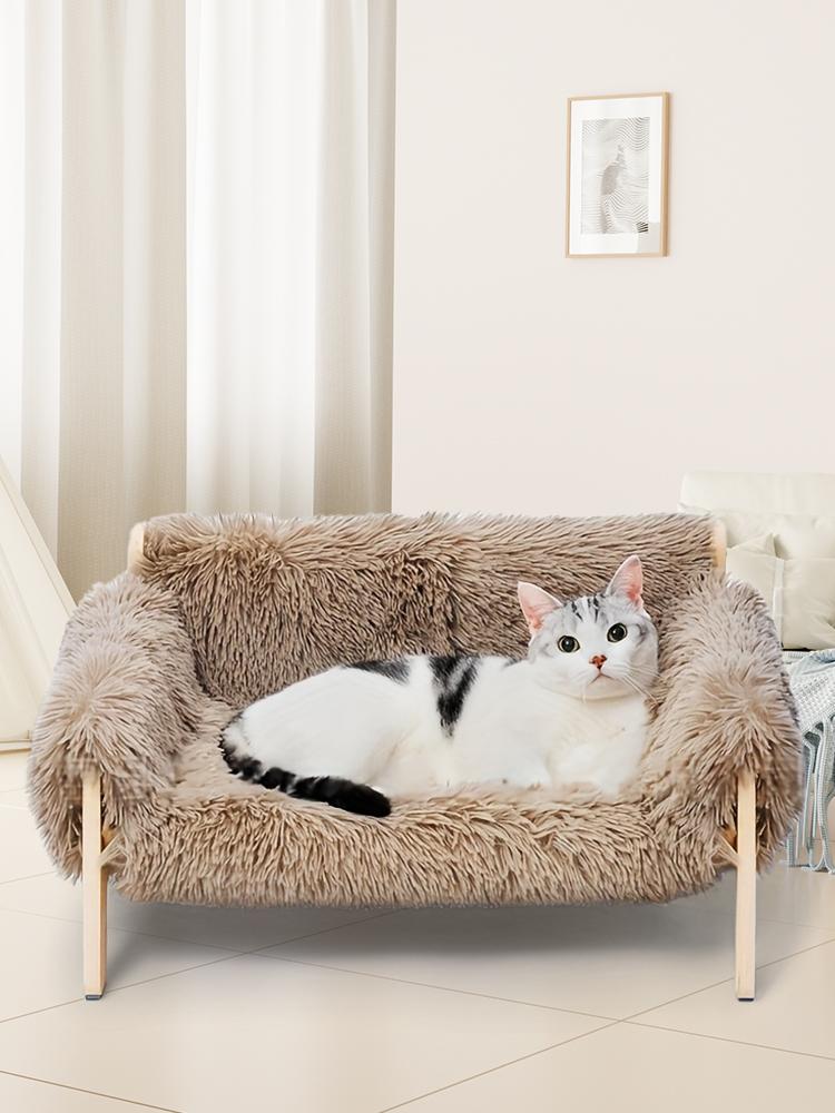 Raised Cat Bed with Removable Mattress Cover Pet Sofa Lounging Bed Pet Couch Bed Suitable for Kitty Puppy Or Small/Medium Animal