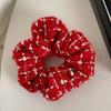 Festive Chinese Red Woolen Hair Tie - New Year and Christmas Accessories for Women