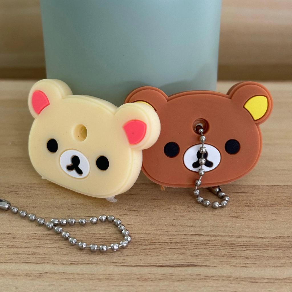 1&2 Pcs Cartoon Keychain Stitch Minnie Key Chains Spider Cartoon Man Cat Key Cover Caps Car Keychain Key Ring Holder Women