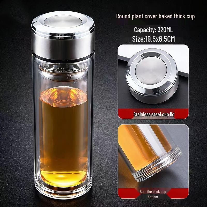 Custom Logo High-Temperature Resistant Borosilicate Glass Tea Cup - Personalized Thickened Water Cup