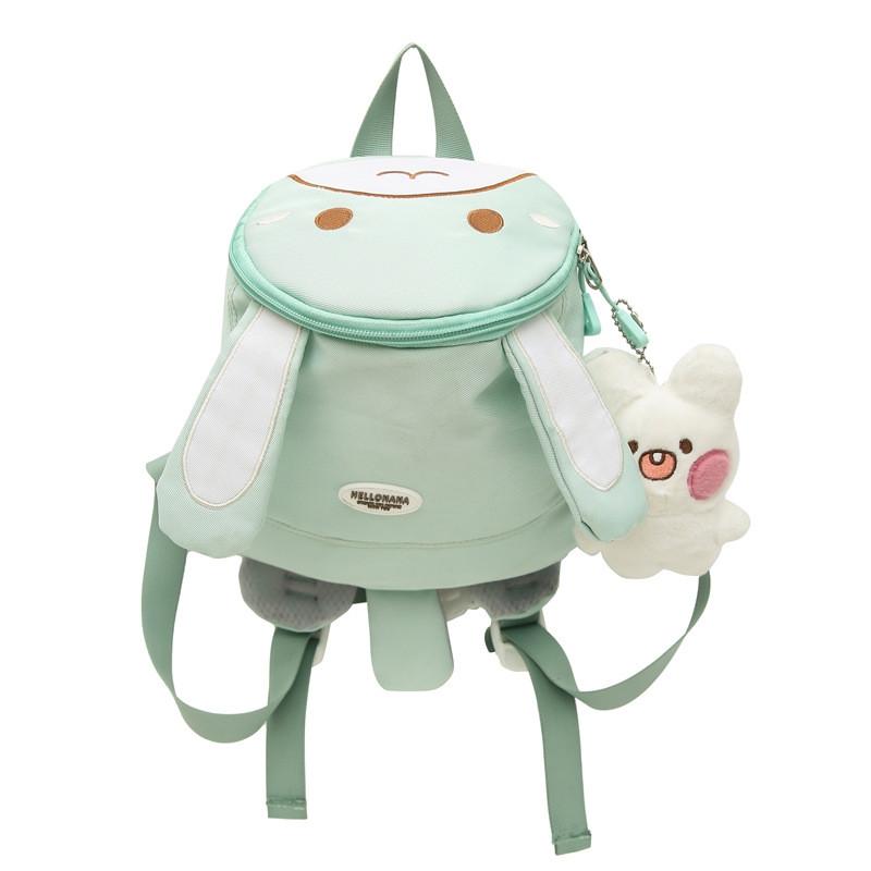 Cartoon Children Double Backpack For Kids With Nylon Material And Comfortable Curved Shoulder Straps For School Use