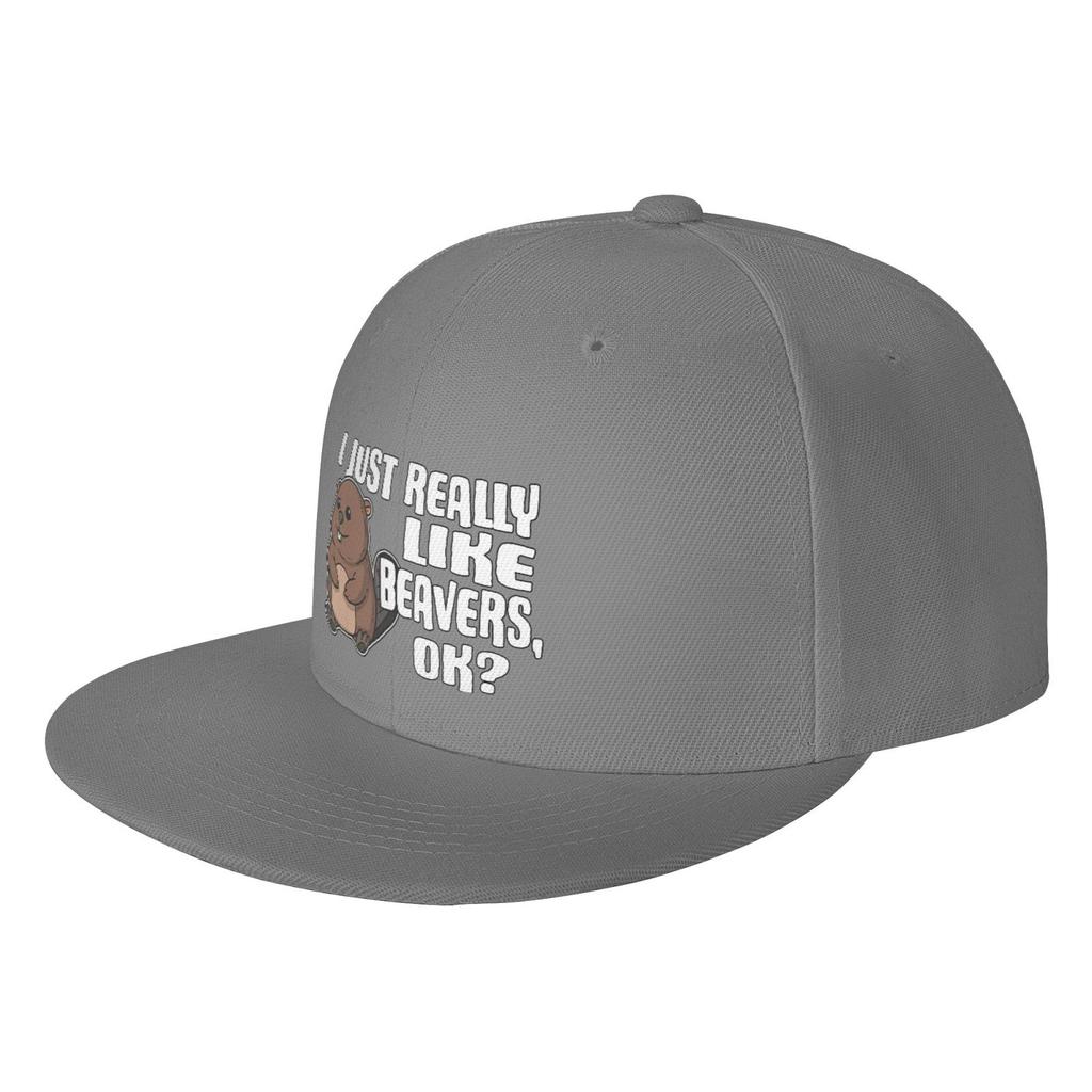 I Just Really Like Beavers Unisex Flat Visor Baseball Cap Fxck Off  Adjustable Snapback Trucker Dad Hip Hop Hat Print Logo