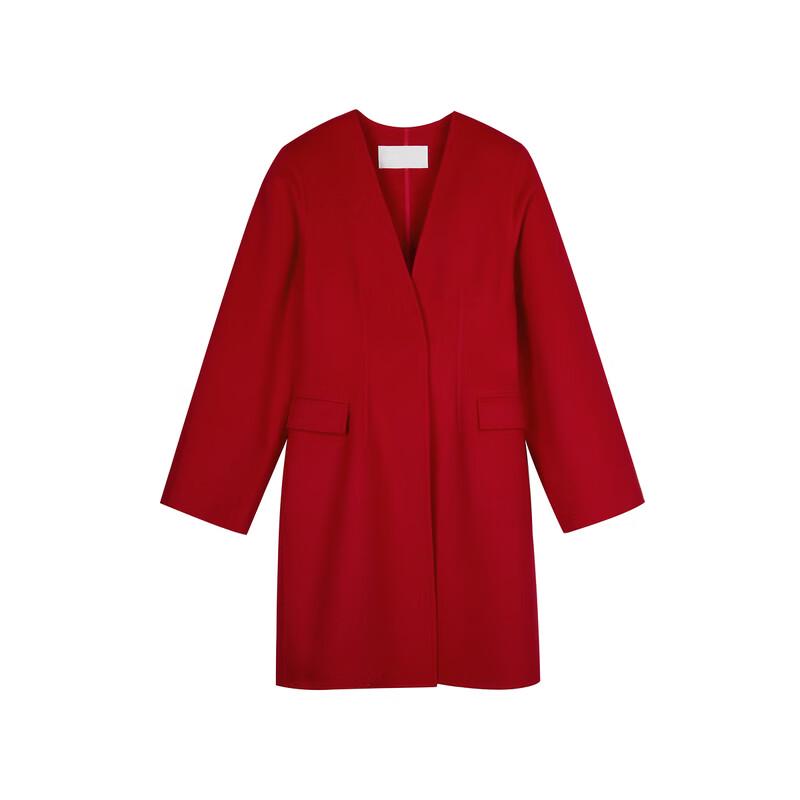 LESS Women's Mid-Length Wool Blend Coat