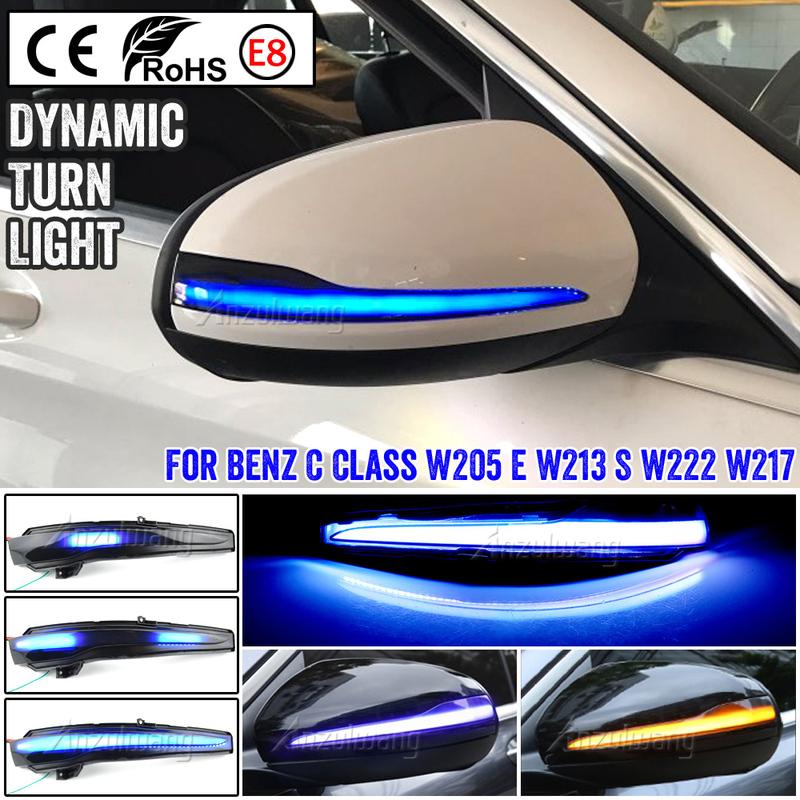 For Mercedes Benz C Class W205 GLC X253 E W213 S W222 Dynamic Turn Signal Side Wing LED Rearview Mirror Indicator Blinker Light