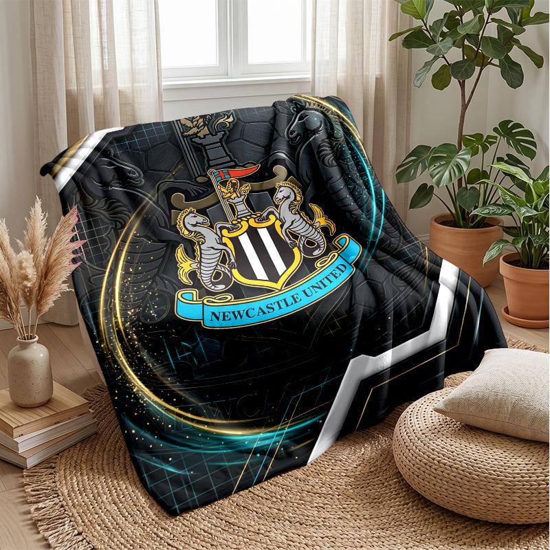Coperta in Flanella con Stampa del Newcastle United Football, Coperta Morbida Calda Leggera per Divano Letto Campeggio