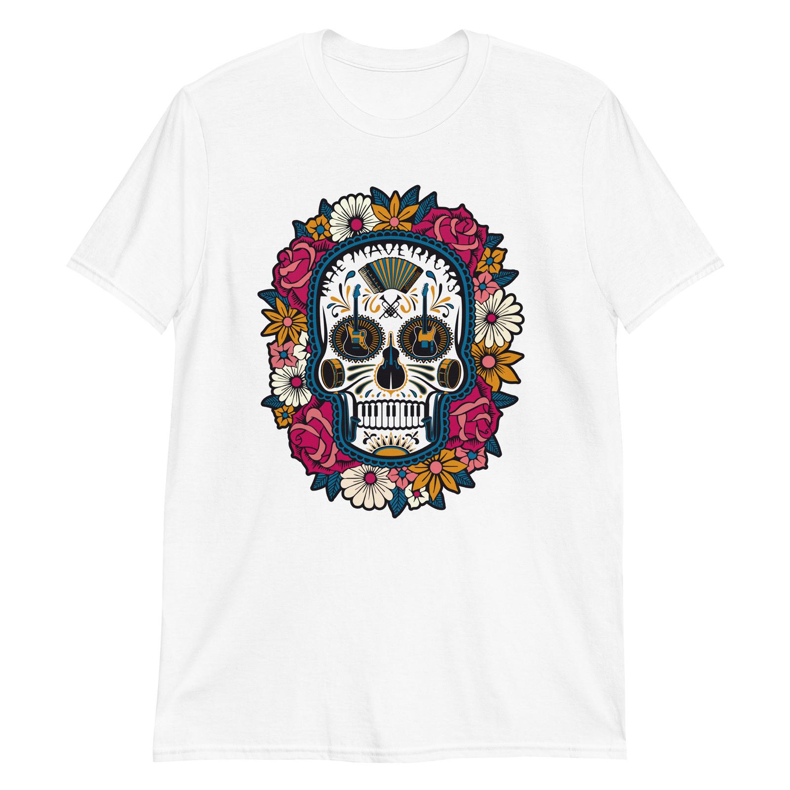 Skull Music Unisex T-Shirt Gothic Biker Skeleton Guitar Rock Grunge Retro Metal S