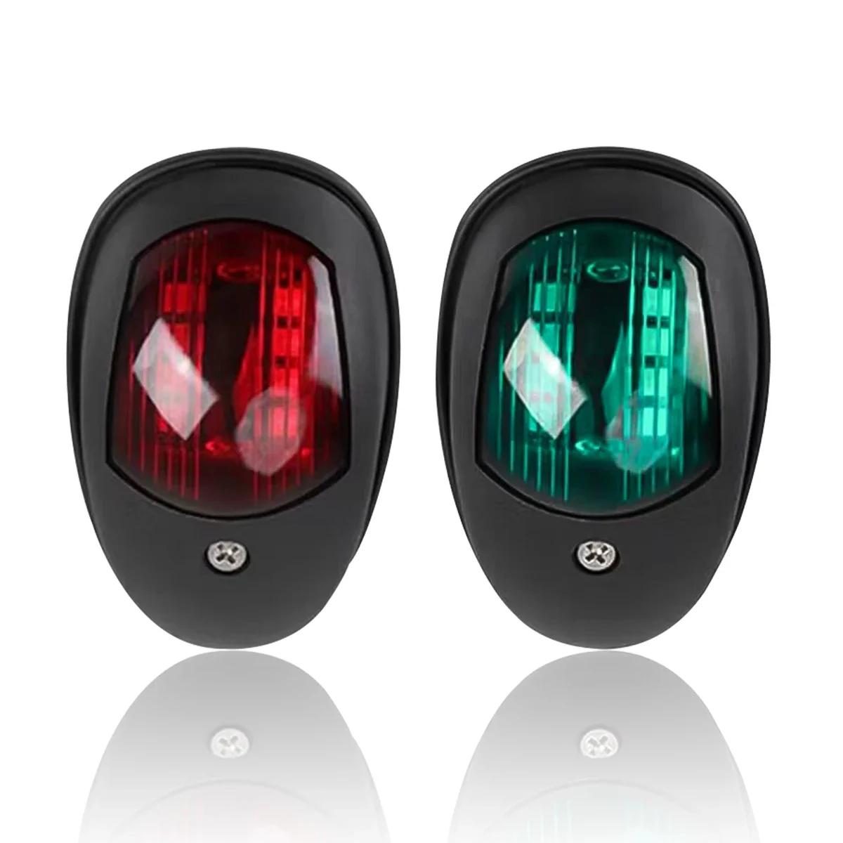 2Pcs LED Navigation Lights For Boats 12V 24V Boat Position Lights Marine Lights Waterproof Boat Lamp Red Green 2pieces black