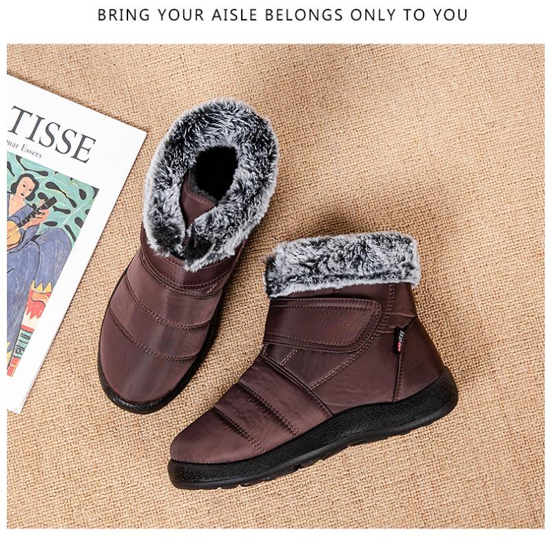 Warm Women's Snow Boots with Velcro Closure Waterproof Oversized Women's Boots Casual Women's Footwear