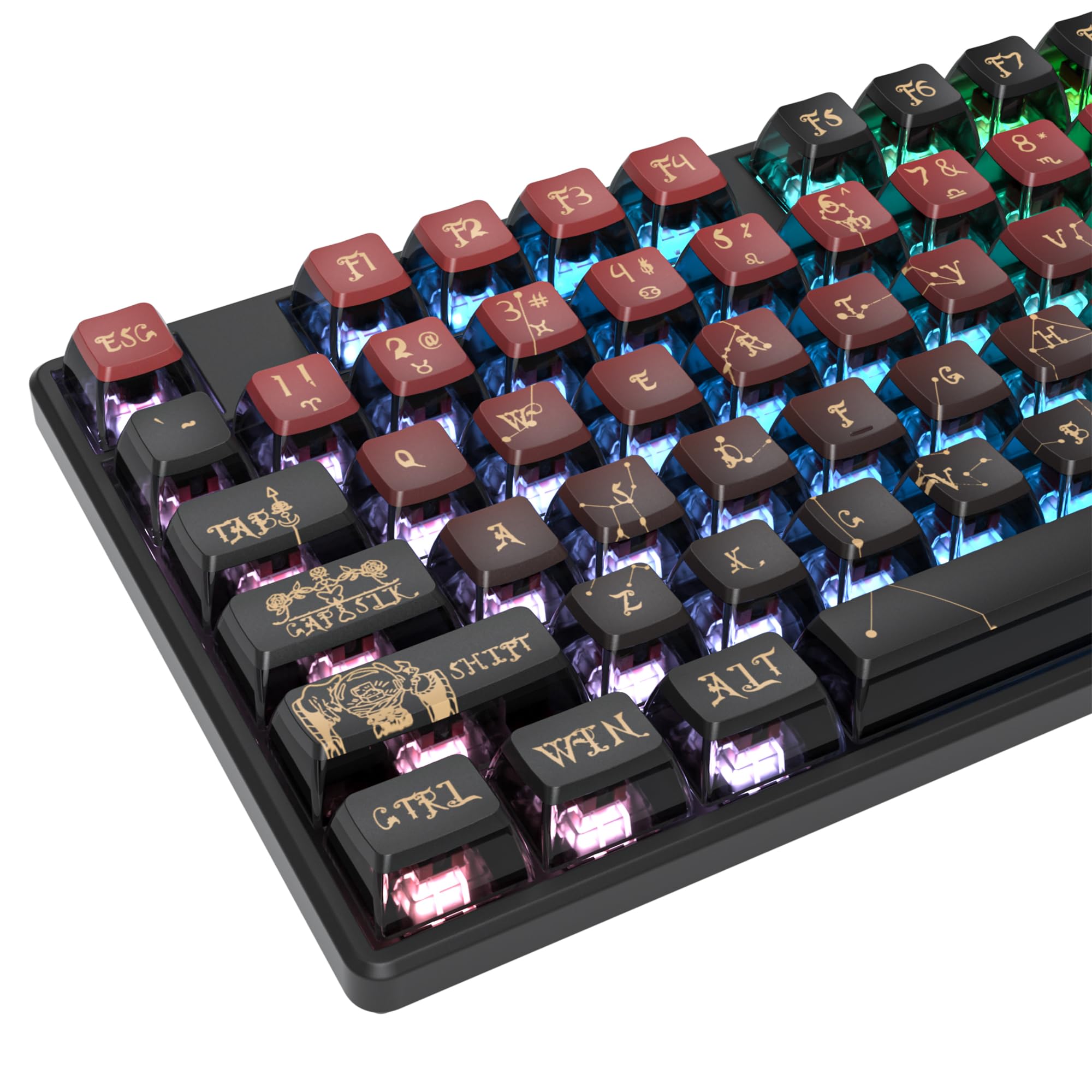 

Ussixchare 120 Keys ASA Profile PBT Pudding Keycaps Constellation Keycaps Dye Sublimation Custom Keycaps for Cherry Gateron MX Switch Mechanical