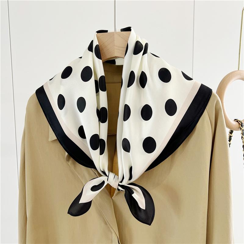 French polka dot 11 mmi silk silk scarf women's spring and summer fashion versatile mulberry silk scarf 71 Chinese scarf shawl