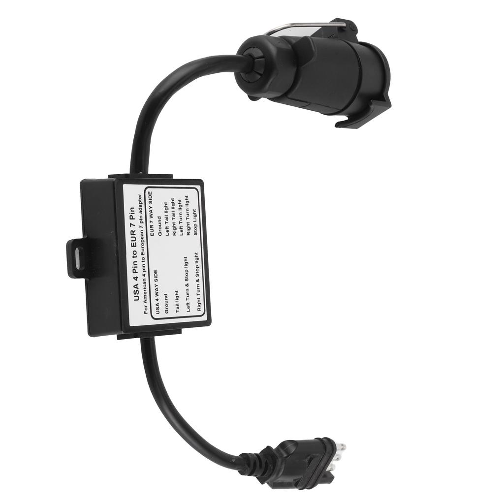Anhängerstecker Lichtkonverter USA 4-polig auf EUR 7-polig Adapter Stopp- Bremslichtsignal Trennung