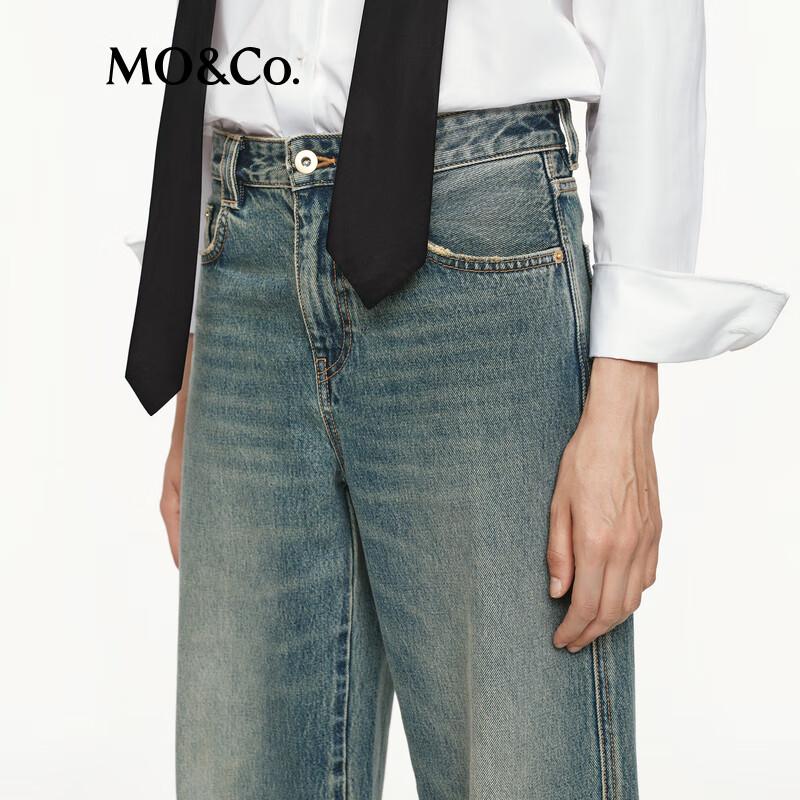 MO&Co. Washed Mid-Low Waist Jeans